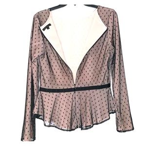 🛍Lucca Couture Sheer Black Nude Blouse Sz L